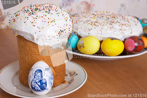 Image of Easter cakes and eggs