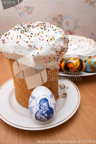 Image of Easter cakes and eggs