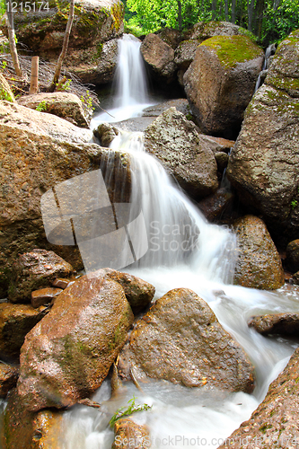 Image of waterfall Kukrauk in summer woods