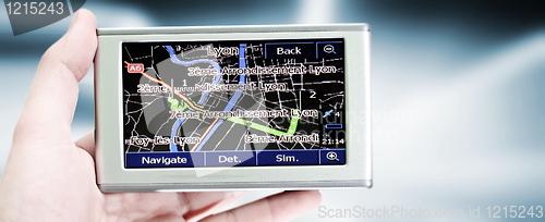 Image of Gps in a man hand.