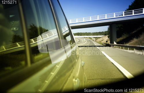 Image of Car mirror reflection