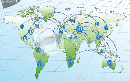 Image of Internet networks in the world