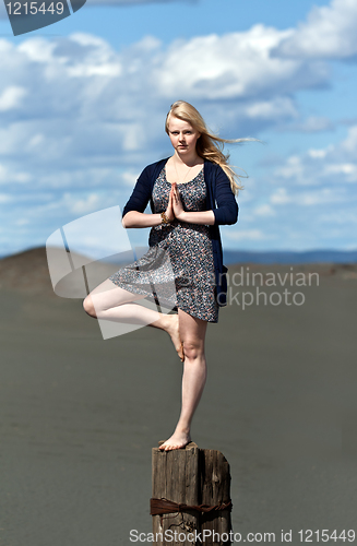 Image of yoga girl standing on one leg