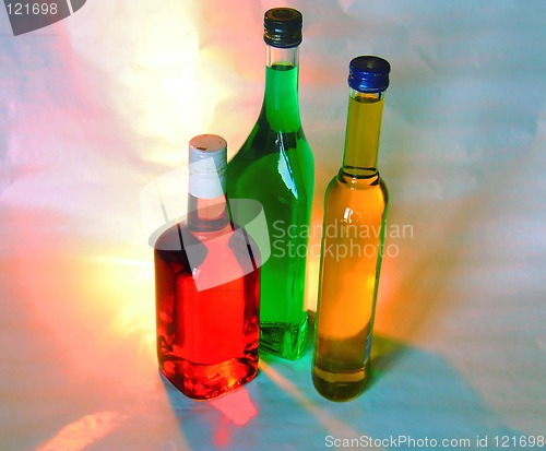 Image of colored bottles