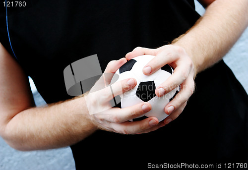 Image of Holding a soccer ball