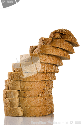 Image of tower of sliced brown bread