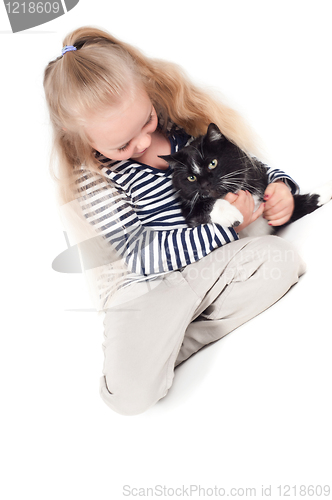 Image of Little cute girl in studio