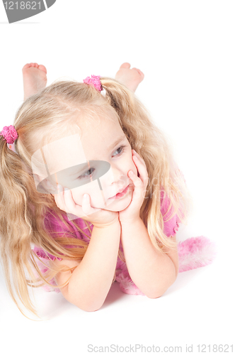 Image of Little cute girl in studio