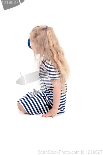 Image of Little cute girl in studio
