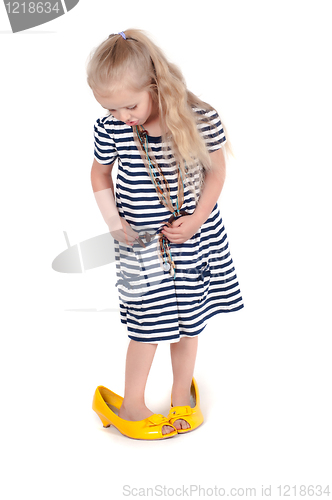 Image of Little cute girl in studio