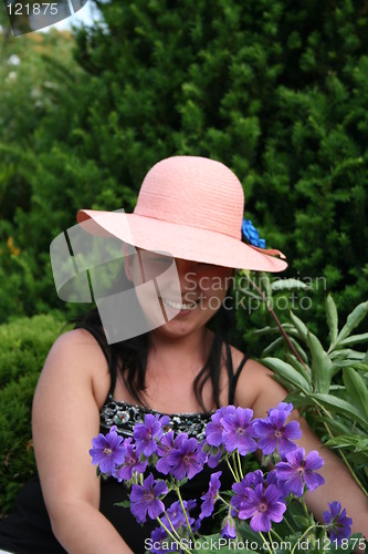 Image of Woman with pink hat