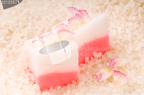 Image of Japanese dessert, Mochi with rose