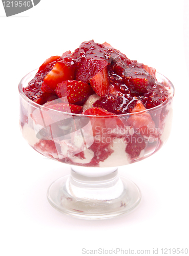 Image of Ice cream with fresh strawberry 