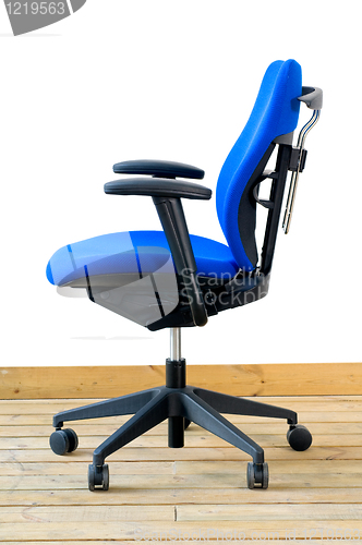 Image of modern blue office chair