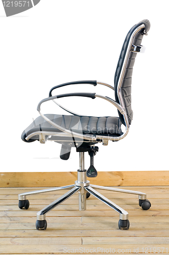 Image of modern black leather office chair