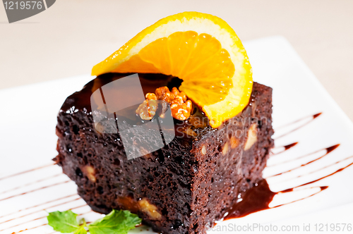 Image of chocolate and walnuts cake