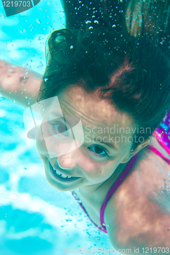 Image of underwater girl in swimming pool 