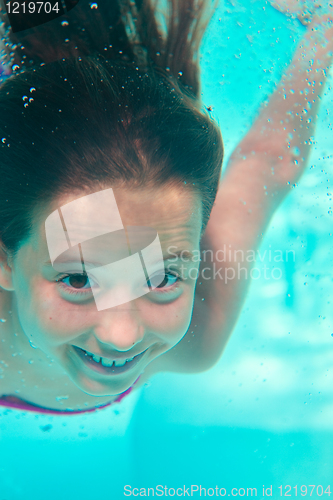 Image of underwater girl in swimming pool 
