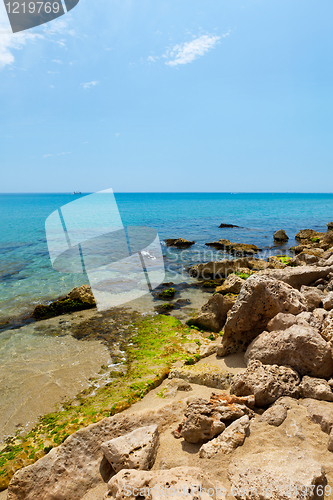 Image of Mediterranean sea coast. Nice France.