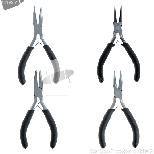 Image of Set of four wire cutter pliers