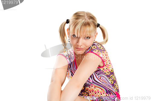 Image of Portrait happy blonde girl