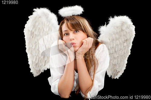 Image of beautiful blonde angel woman