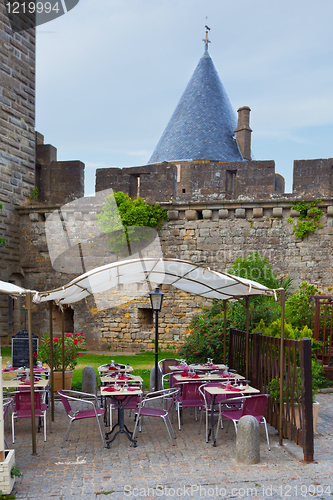 Image of The street scene in Carcassonne