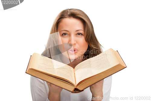 Image of student woman with book