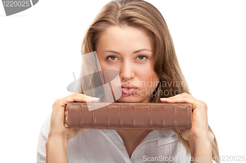 Image of student woman with book