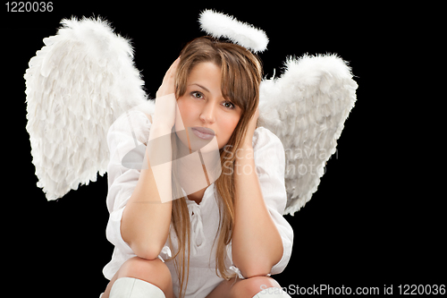 Image of beautiful blonde angel woman