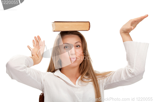 Image of student woman with book