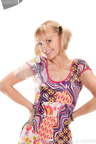 Image of Portrait happy blonde girl