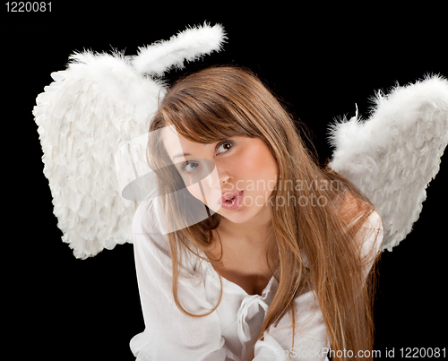 Image of beautiful blonde angel woman