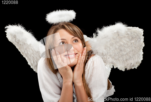 Image of beautiful blonde angel woman