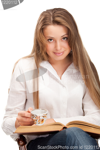 Image of student woman with book