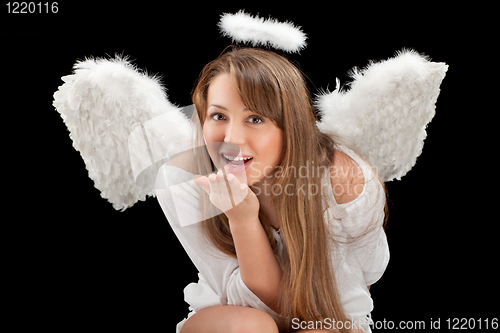 Image of beautiful blonde angel woman