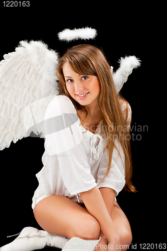 Image of beautiful blonde angel woman