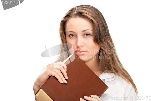 Image of student woman with book