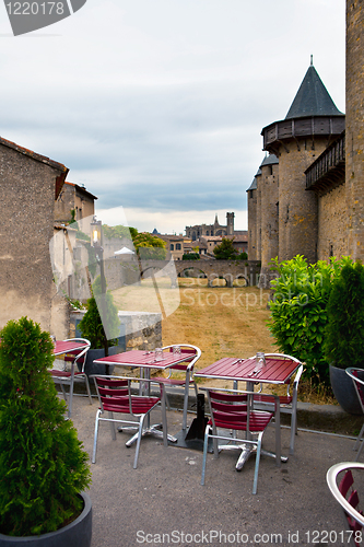 Image of The street scene in Carcassonne