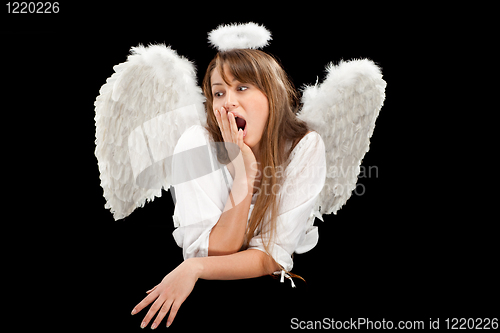 Image of beautiful blonde angel woman