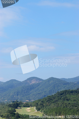 Image of Golf course surrounded by forest