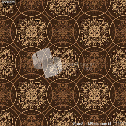 Image of Retro brown floral pattern