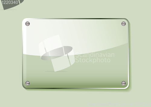 Image of Green glass name tag