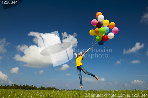 Image of Flying with balloons