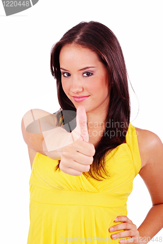 Image of woman showing OK 