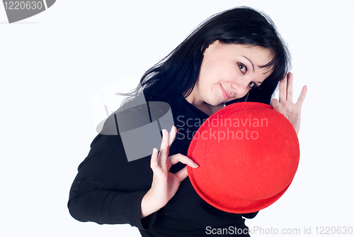 Image of Pretty girl with red hat