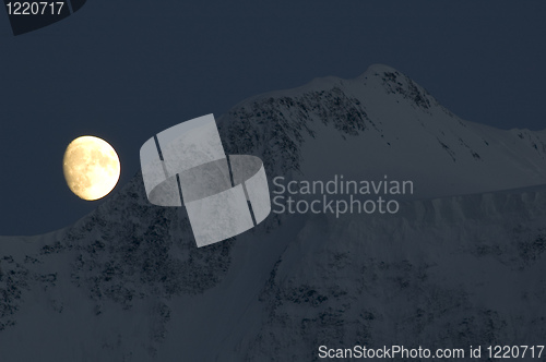 Image of Moon over Belukha summit