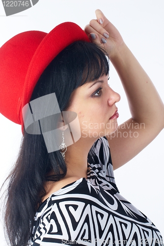 Image of Pretty girl with red hat
