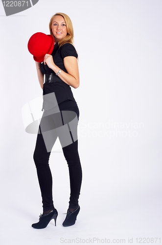 Image of Pretty girl with red hat