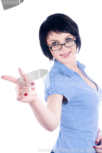 Image of Woman with pointing finger